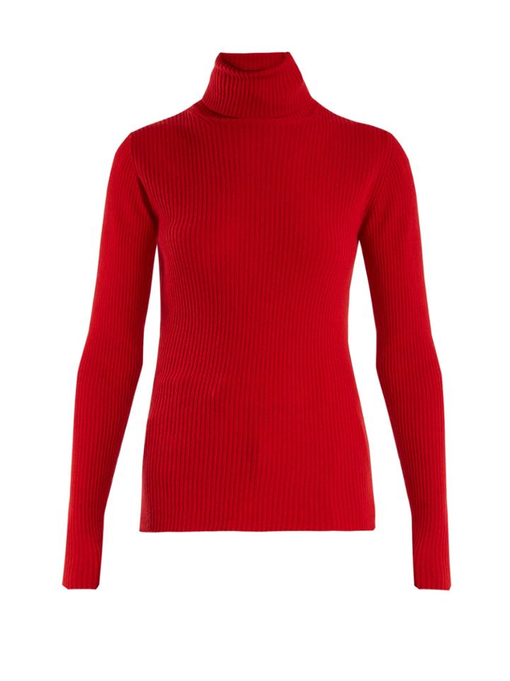 Hillier Bartley Roll-neck Ribbed-knit Cashmere Sweater