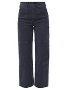 Frame - Cropped Cotton-blend Utility Trousers - Womens - Navy