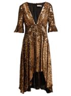 Matchesfashion.com Maria Lucia Hohan - Arielle Sequinned Midi Dress - Womens - Bronze