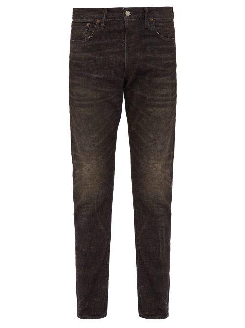 Matchesfashion.com Rrl - Distressed Slim Leg Jeans - Mens - Black