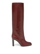 Matchesfashion.com The Row - Piped Knee-high Leather Boots - Womens - Burgundy