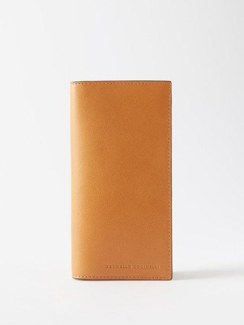 Brunello Cucinelli - Logo-debossed Grained-leather Cardholder - Mens - Tan