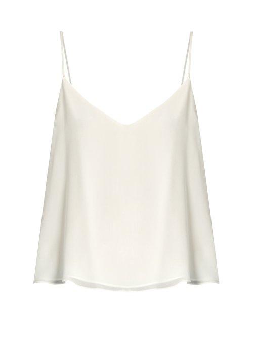 Matchesfashion.com Raey - Deep V Neck Silk Cami Top - Womens - Ivory