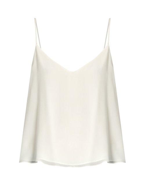 Matchesfashion.com Raey - Deep V Neck Silk Cami Top - Womens - Ivory