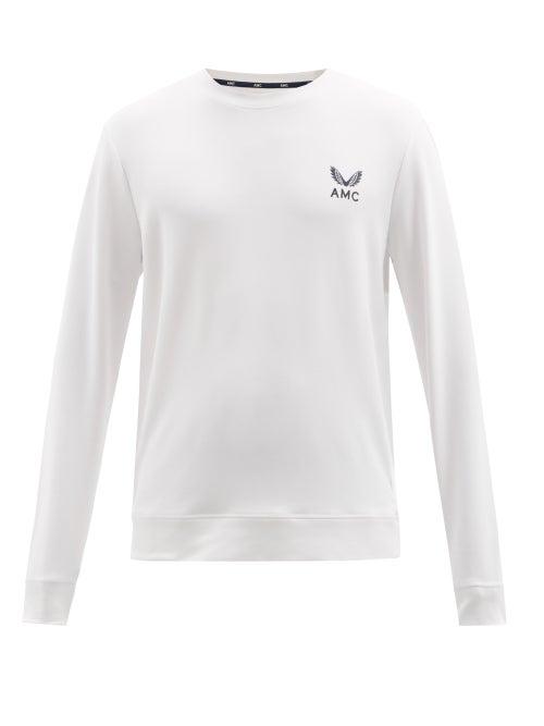 Mens Activewear Castore - Logo-print Jersey Performance Sweatshirt - Mens - White