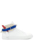 Matchesfashion.com Buscemi - Buckle High Top Leather Trainers - Mens - White