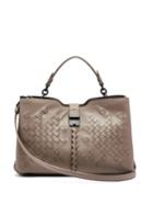 Matchesfashion.com Bottega Veneta - Napoli Medium Intrecciato Leather Bag - Womens - Grey