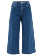 Frame - High-rise Wide-leg Cropped Jeans - Womens - Mid Denim