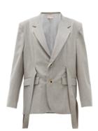 Matchesfashion.com Natasha Zinko - Strap Wool Blend Jacket - Womens - Grey