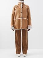 Raey - Raglan-sleeve Shearling Bomber Jacket - Womens - Beige
