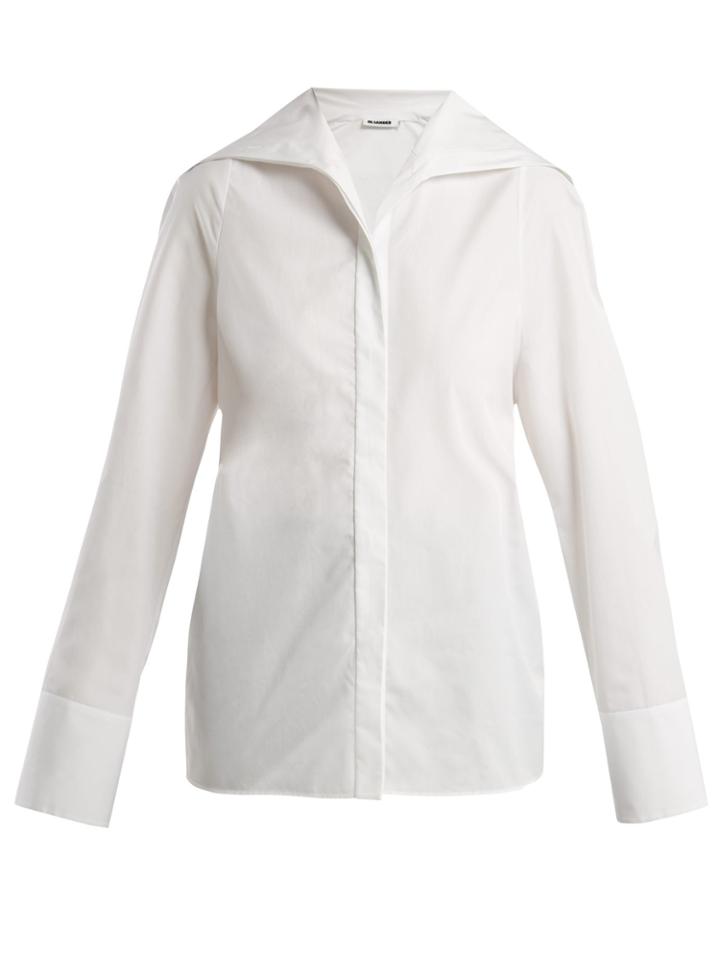Jil Sander Sailor-collar Cotton-poplin Shirt