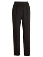 Matchesfashion.com Serena Bute - Contrast Striped Straight Leg Silk Crepe Trousers - Womens - Black Multi