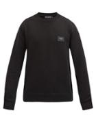 Matchesfashion.com Dolce & Gabbana - Dg Logo-plaque Cotton-jersey Sweatshirt - Mens - Black