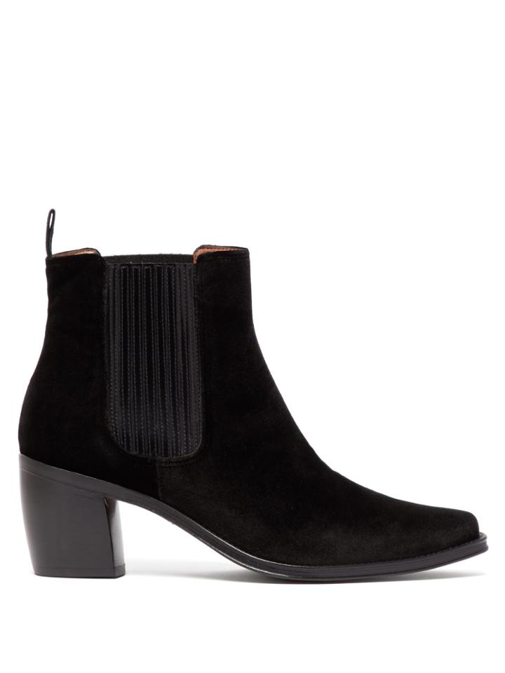 Alexachung Block-heel Velvet Ankle Boots