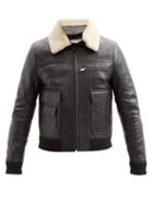 Matchesfashion.com Saint Laurent - Shearling-collar Leather Jacket - Mens - Black