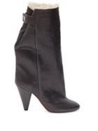 Matchesfashion.com Isabel Marant - Lakfee Shearling Lined Leather Boots - Womens - Black