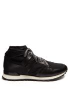 Oamc Marathon Mid-top Leather-trimmed Trainers