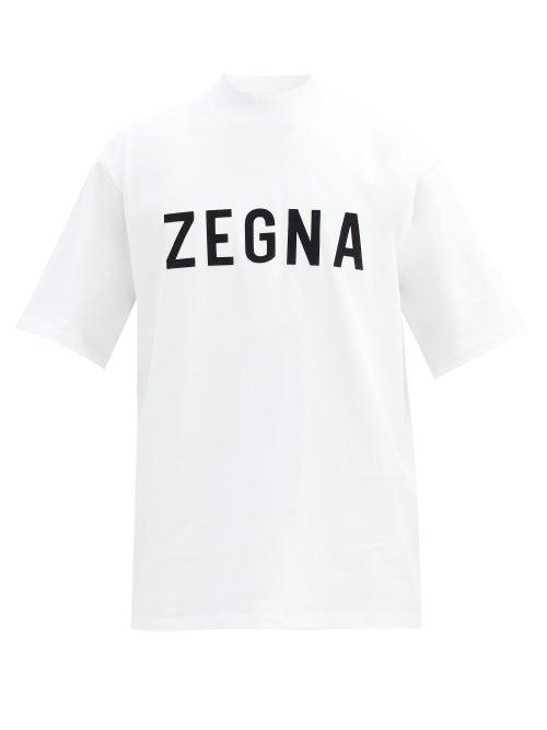 Matchesfashion.com Fearofgodzegna - Oversized High-neck Cotton-jersey T-shirt - Mens - White