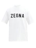 Matchesfashion.com Fearofgodzegna - Oversized High-neck Cotton-jersey T-shirt - Mens - White