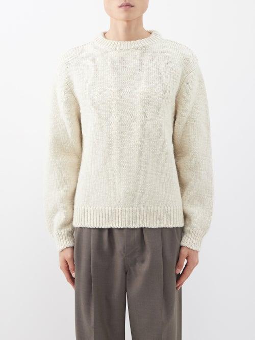 Lemaire - Drop-shoulder Wool Sweater - Mens - Cream