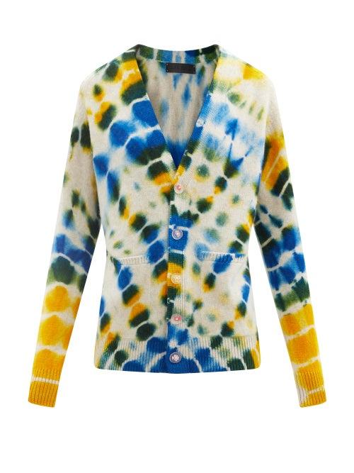 Matchesfashion.com The Elder Statesman - Illusion Tie-dye Cashmere Cardigan - Womens - Yellow Multi