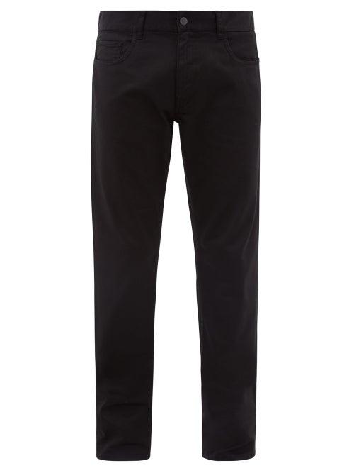 Matchesfashion.com Prada - Logo Ribbon Cotton Blend Jeans - Mens - Black