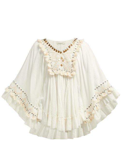Matchesfashion.com Mes Demoiselles - Bachata Embellished Cotton Top - Womens - Ivory