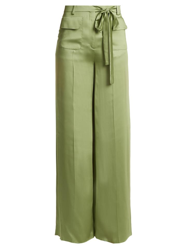 Valentino Silk-satin Wide-leg Trousers