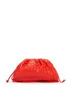 Matchesfashion.com Bottega Veneta - The Pouch Intrecciato Leather Clutch Bag - Womens - Red