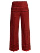 Cecilie Copenhagen Wide-leg Scarf-jacquard Cotton Trousers