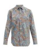 Matchesfashion.com Etro - Paisley-print Cotton-blend Shirt - Mens - Blue Multi