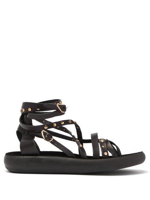 Matchesfashion.com Ancient Greek Sandals - Satira Embellished Leather Sandals - Womens - Black