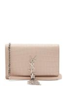 Matchesfashion.com Saint Laurent - Kate Small Crocodile Effect Leather Cross Body Bag - Womens - Light Pink