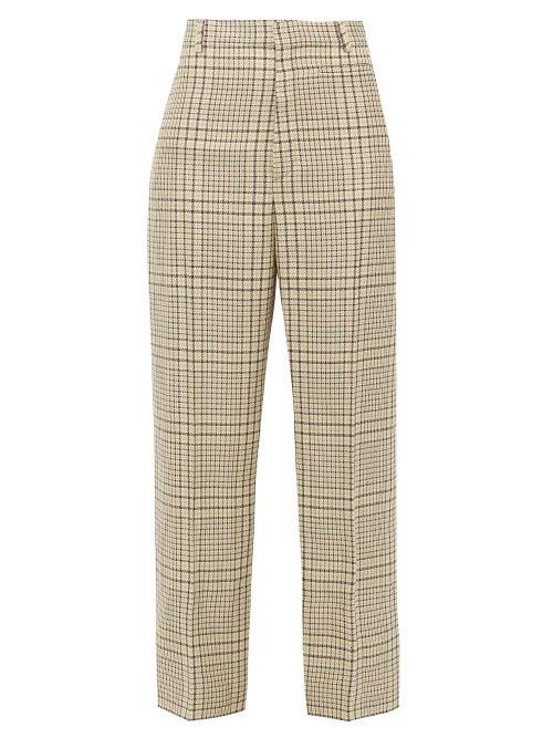 Matchesfashion.com Jacquemus - Santon Checked Technical-tweed Trousers - Womens - Green