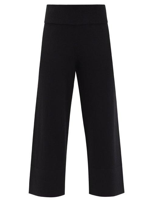 Matchesfashion.com Altuzarra - Cynthia Cropped Knitted Wide-leg Trousers - Womens - Black