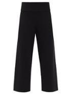 Matchesfashion.com Altuzarra - Cynthia Cropped Knitted Wide-leg Trousers - Womens - Black