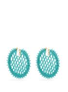 Oscar De La Renta Bead-embellished Lattice-disc Earrings