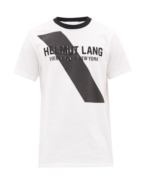 Matchesfashion.com Helmut Lang - Logo-embroidered Cotton T-shirt - Mens - White Black