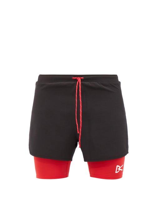 District Vision - Aaron Layered Stretch-jersey Shorts - Mens - Black