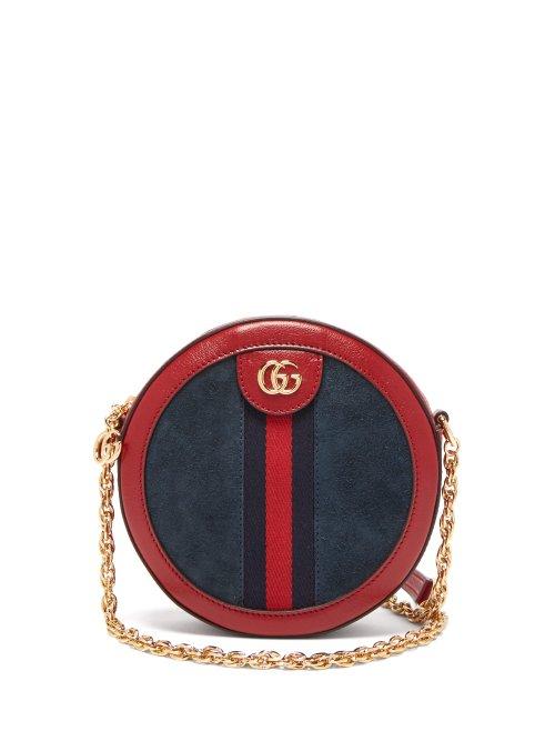 Matchesfashion.com Gucci - Ophidia Leather And Suede Cross Body Bag - Womens - Red Navy