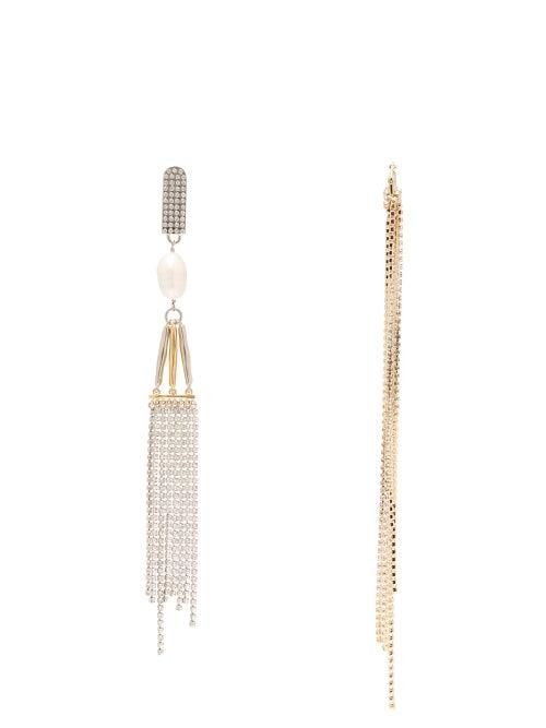 Matchesfashion.com Givenchy - Cascade Mismatched Crystal And Pearl Earrings - Womens - Crystal