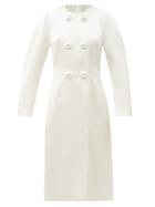 Matchesfashion.com Christopher Kane - Pearl-button Satin Evening Coat - Womens - White