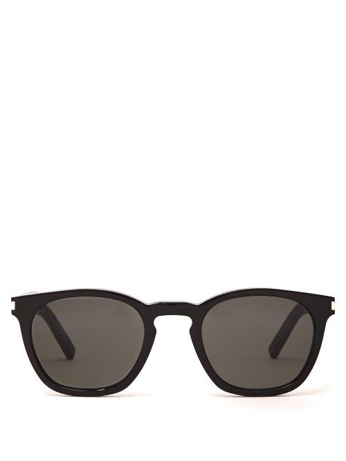 Matchesfashion.com Saint Laurent - Round Acetate Sunglasses - Mens - Black