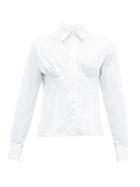 Matchesfashion.com Sara Battaglia - Structured Cotton Shirt - Womens - White