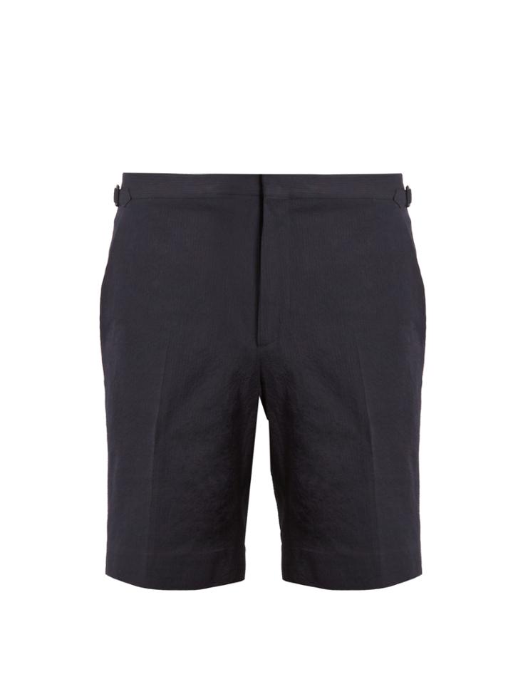 Burberry Straight-leg Cotton-blend Seersucker Shorts