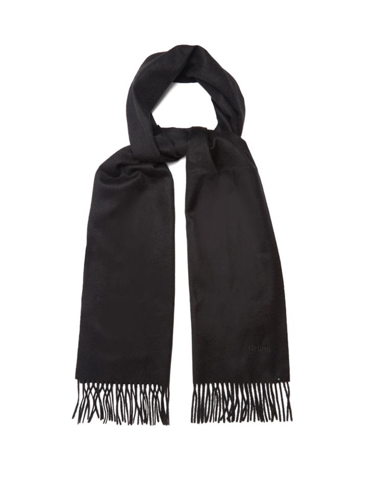 Brioni Logo-embroidered Cashmere Scarf