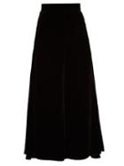 Matchesfashion.com Peter Pilotto - High Rise Velvet Culottes - Womens - Black