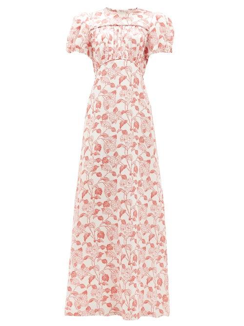 Matchesfashion.com The Vampire's Wife - The Keira Liberty-print Silk-satin Dress - Womens - Ivory Red
