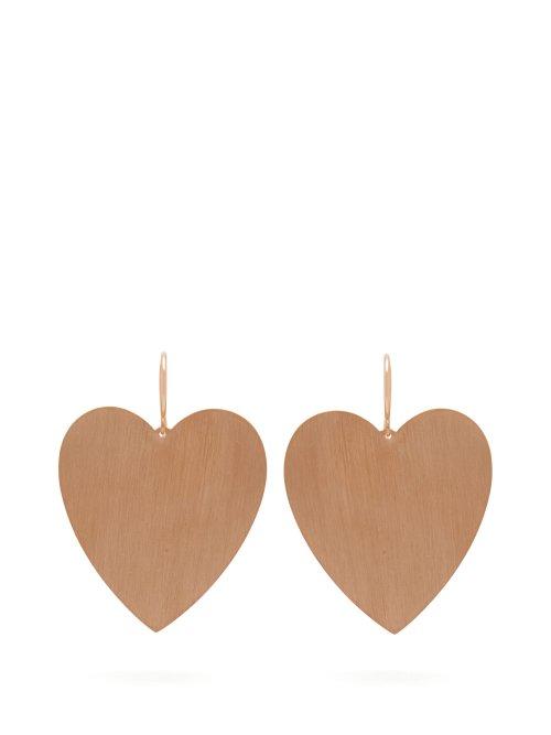 Matchesfashion.com Irene Neuwirth - 18kt Rose Gold Heart Earrings - Womens - Gold