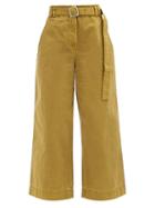 Matchesfashion.com Proenza Schouler White Label - Belted Cotton Wide-leg Trousers - Womens - Khaki